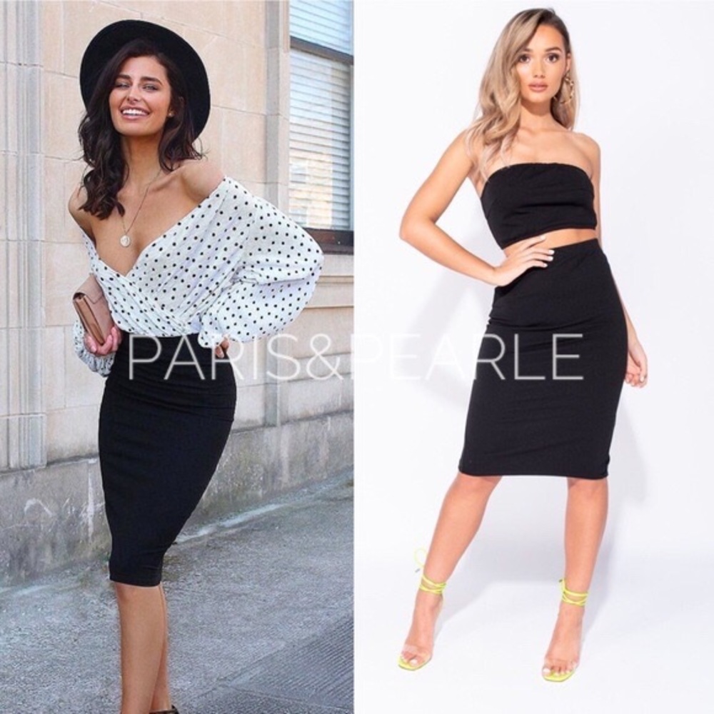 5⭐ Every Girl Black Pencil Midi Skirt